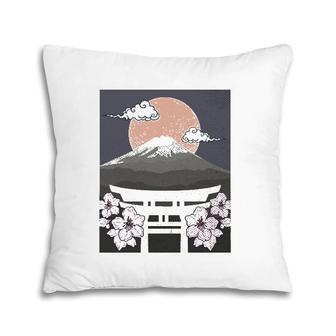 Japan Cherry Blossom Woodblock Japanese Art Pillow | Mazezy
