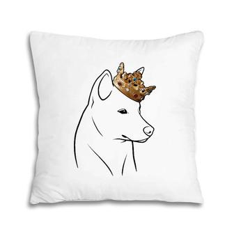Jindo Dog Wearing Crown Dog Lover Gift Pillow | Mazezy
