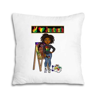 Juneteenth Black Women Melanin Peace Love Juneteenth Women Pillow | Mazezy