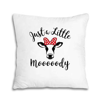 Just A Little Moody Moooody Cow Heifer Red Bandanna Pillow | Mazezy