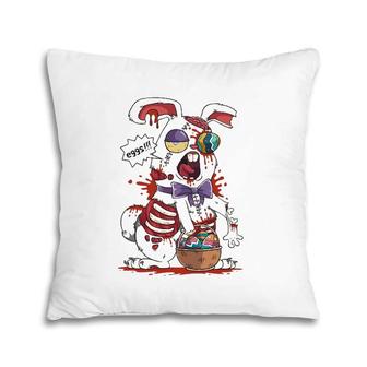 Kawaii Zombie Easter Bunny Easter Egg Hunt Pillow | Mazezy