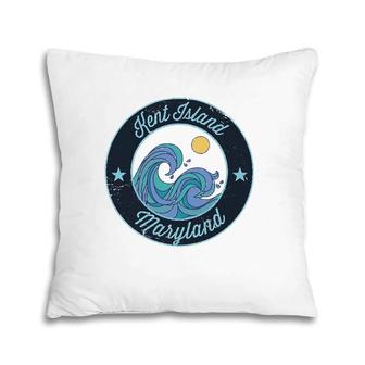 Kent Island Md Maryland Souvenir Nautical Surf Graphic Pillow | Mazezy