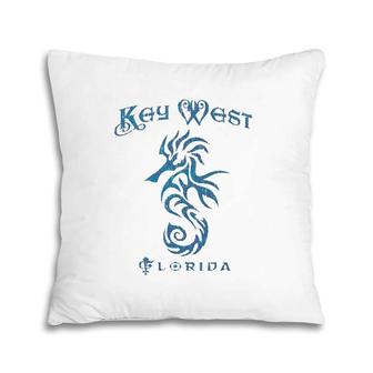 Key West Fl Seahorse Distressed Florida Gift Pillow | Mazezy