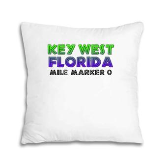 Key West Florida Mile Marker Zero 0 Souvenir Pillow | Mazezy
