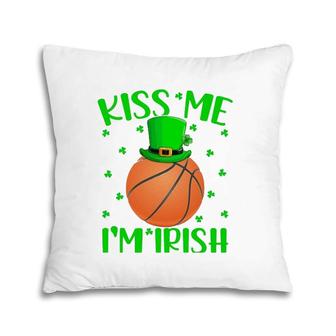 Kiss Me I'm Irish Leprechaun Hat Basketball St Patrick's Day Pillow | Mazezy