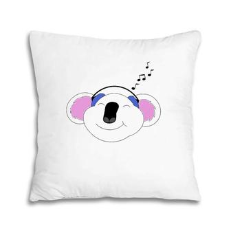 Koala Bear Spirit Animal Listening To Music Pillow | Mazezy