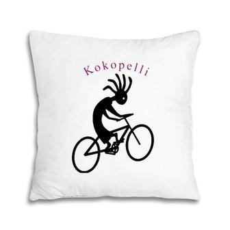 Kokopelli Biking Native Flute Player Riding His Bike Pillow | Mazezy