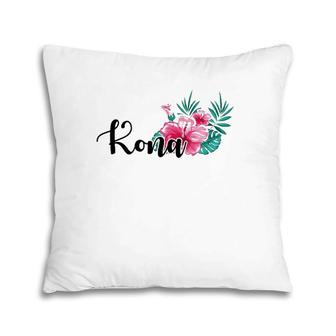 Kona Hawaii Cute Hibiscus Flower Hawaiian Pillow | Mazezy