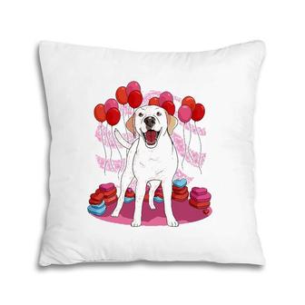 Labrador Retriever Dog Lover Heart Valentine's Day Gift Pillow | Mazezy