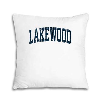 Lakewood Washington Wa Vintage Athletic Sports Navy Design Pillow | Mazezy