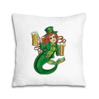 Leprechaun Mermaid St Patrick's Day Redhead Women Lady Beer Pillow | Mazezy