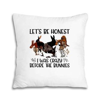 Let's Be Honest I Was Crazy Before The Bunnies Pillow | Mazezy