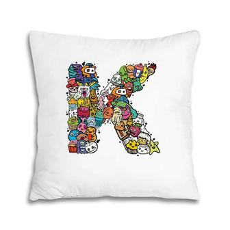 Letter K Alphabet K Name Initial Monogrammed S Pillow | Mazezy UK