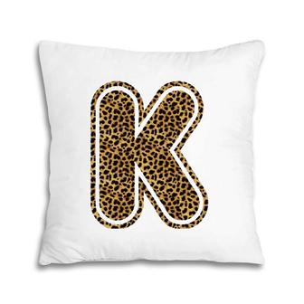 Letter K Leopard Print Initial Case Funny Birthday Gift Pillow
