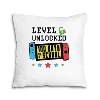 Level Unlocked 100 Days Of School Gamer Graphic Art Design Pillow | Mazezy