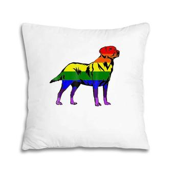 Lgbt Gay Pride Flag Labrador Retriever Vintage Pillow | Mazezy