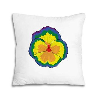 Lgbt Pansie Rainbow Gay Pride Pansy Flower Equality Pillow | Mazezy