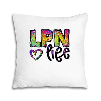 Lnp Life Heart Rainbow Text Licensed Practical Nurse Gift Pillow | Mazezy