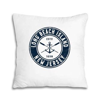 Long Beach Island New Jersey Nj Vintage Boat Anchor & Oars Pillow | Mazezy