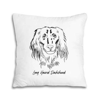 Long Haired Dachshund Dog Lover Gift Pillow