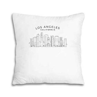 Los Angeles Skyline La Vintage Los Angeles California Pillow | Mazezy
