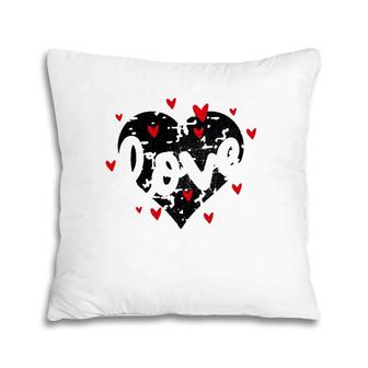 Love Cute Grunge Vintage Heart Women Men Valentine's Day Pillow | Mazezy