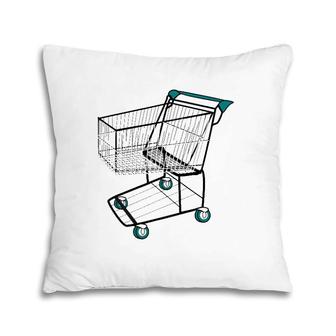 Love Shopping Supermarket Grocery Store Cart Pillow | Mazezy