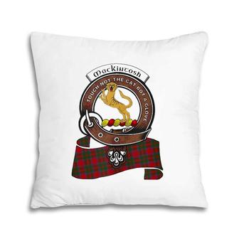 Mackintosh Scottish Clan Badge & Tartan Pillow | Mazezy