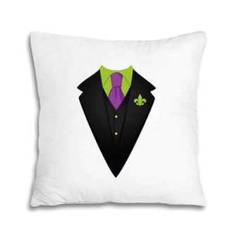 Mardi Gras - Fat Tuesday Suit- Party Tee Pillow | Mazezy