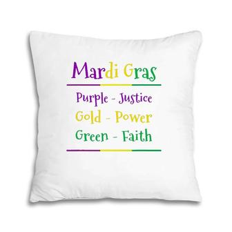 Mardi Gras Purple Green & Gold Pillow | Mazezy