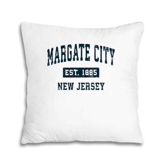 Margate City New Jersey Nj Vintage Sports Design Navy Print Pillow | Mazezy