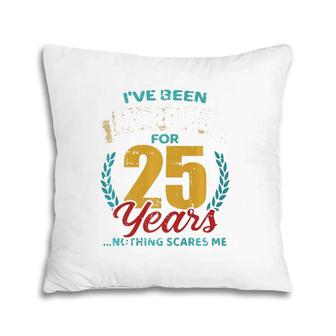 Married For 25 Years Silver Wedding Anniversary Premium Pillow | Mazezy