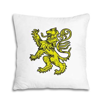 Medieval Royal Lion Distressed Gift Pillow | Mazezy