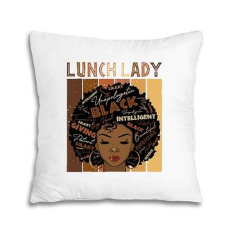 Melanin Lunch Lady Afro Hair Black History Month Pillow | Mazezy