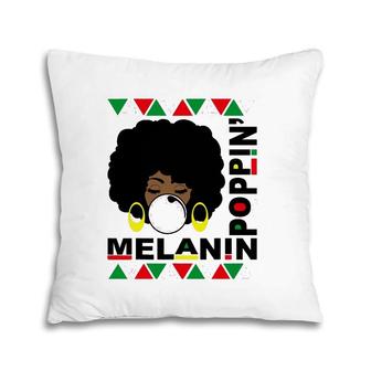 Melanin Poppin Afro Queen Cool Black History Month Pillow | Mazezy