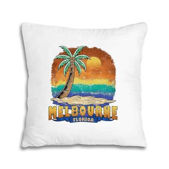 Melbourne Florida Vintage Distressed Souvenir Pillow | Mazezy