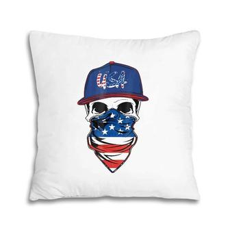 Men's American Flag Skull Usa Military Pillow | Mazezy
