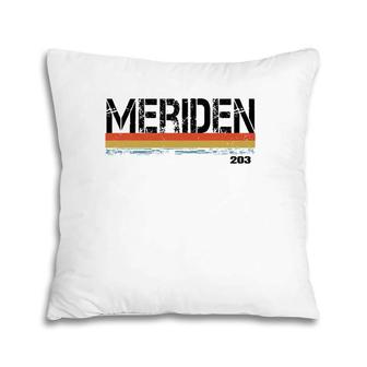 Meridan Conn Area Code 203 Vintage Stripes Gift & Sovenir Pillow | Mazezy