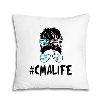 Messy Bun Cma Life Nurse Gift 2021 Ideas Funny Pillow | Mazezy