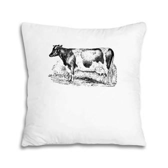 Mintage Dairy Cow Fine Jersey Pillow | Mazezy