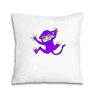 Monkey On My Back Purple Get Monkey Off Back Pillow | Mazezy