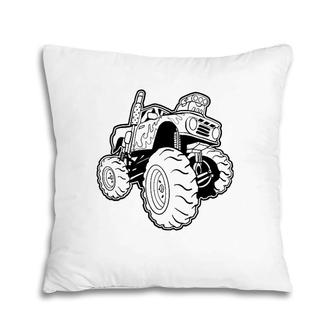Monster Truck For Coloring And Painting Pillow | Mazezy