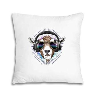 Music Goat Dj With Headphones Musical Goat Lovers Pillow | Mazezy