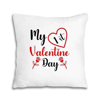 My 1St Valentine Day Couple Valentine Valentine White Pillow | Mazezy