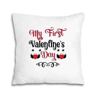 My First Valentines Day Romantic Valentine For Husband Funny Valentine Pillow | Mazezy