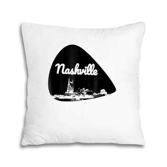 Nashville City Skyline On Guitar Pick Pillow | Mazezy