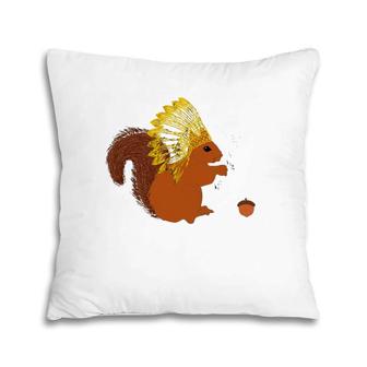 Native American Squirrel Indian Chief Pride Rodent Headdress Pillow | Mazezy