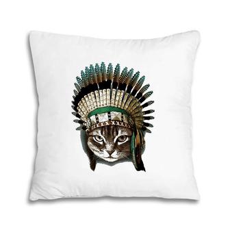 Native Indian American Cat Lover Gift Pillow | Mazezy