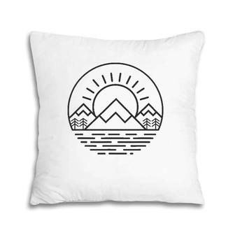 Nature Minimalist Mountainscamping Hiking Tee Pillow | Mazezy