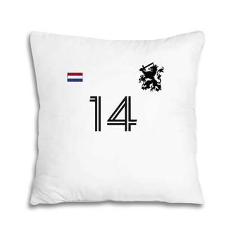 Netherlands Soccer Jersey Team Crest 14 Holland Dutch Lion Pillow | Mazezy